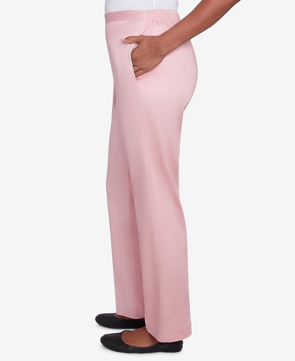 Alfred Dunner Petite Telluride Millennium Faux Fly Front Short Length Pants In Rose