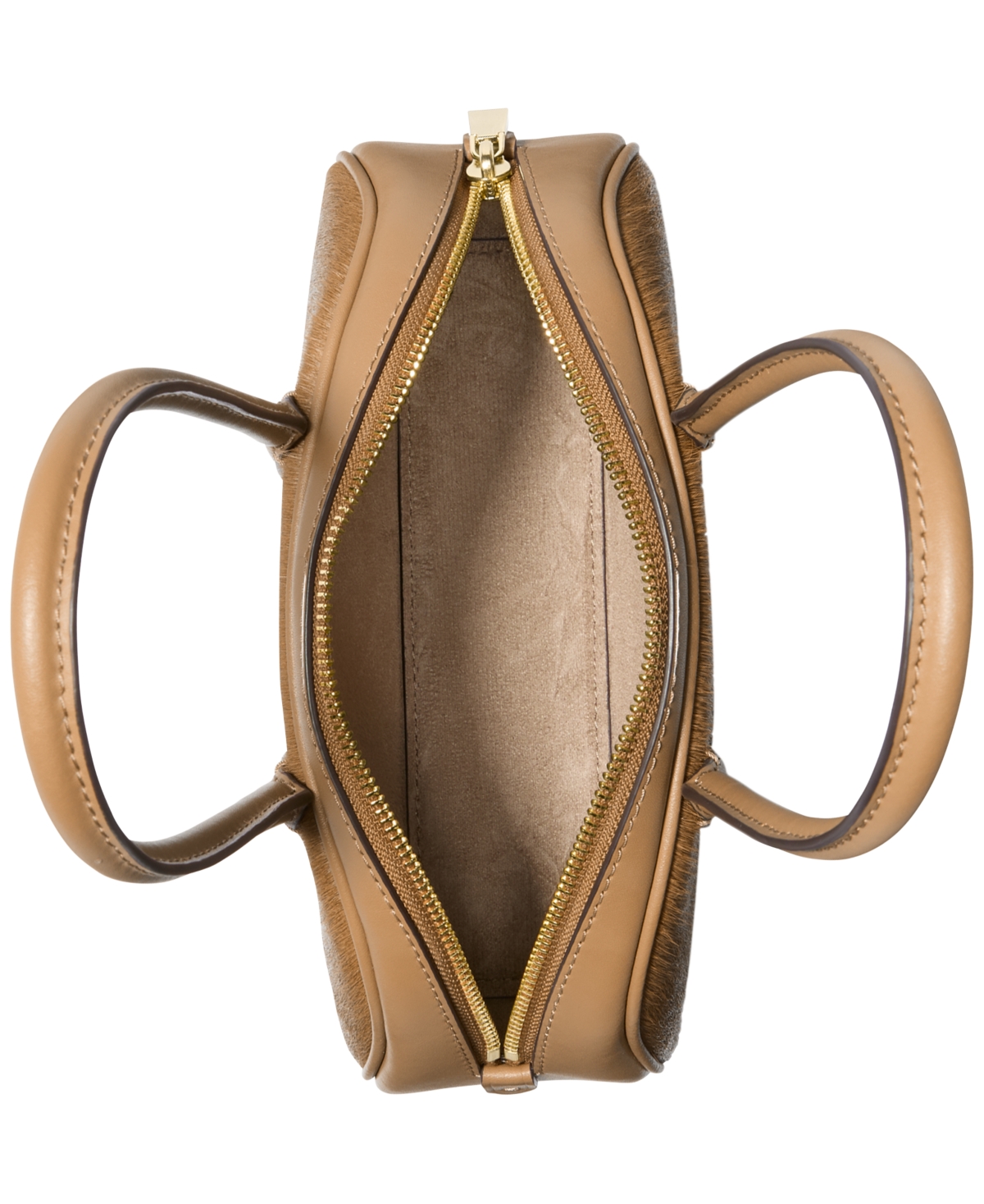 Michael Kors Michael  Lulu Small Handle Calf Hair Satchel Bag In Husk
