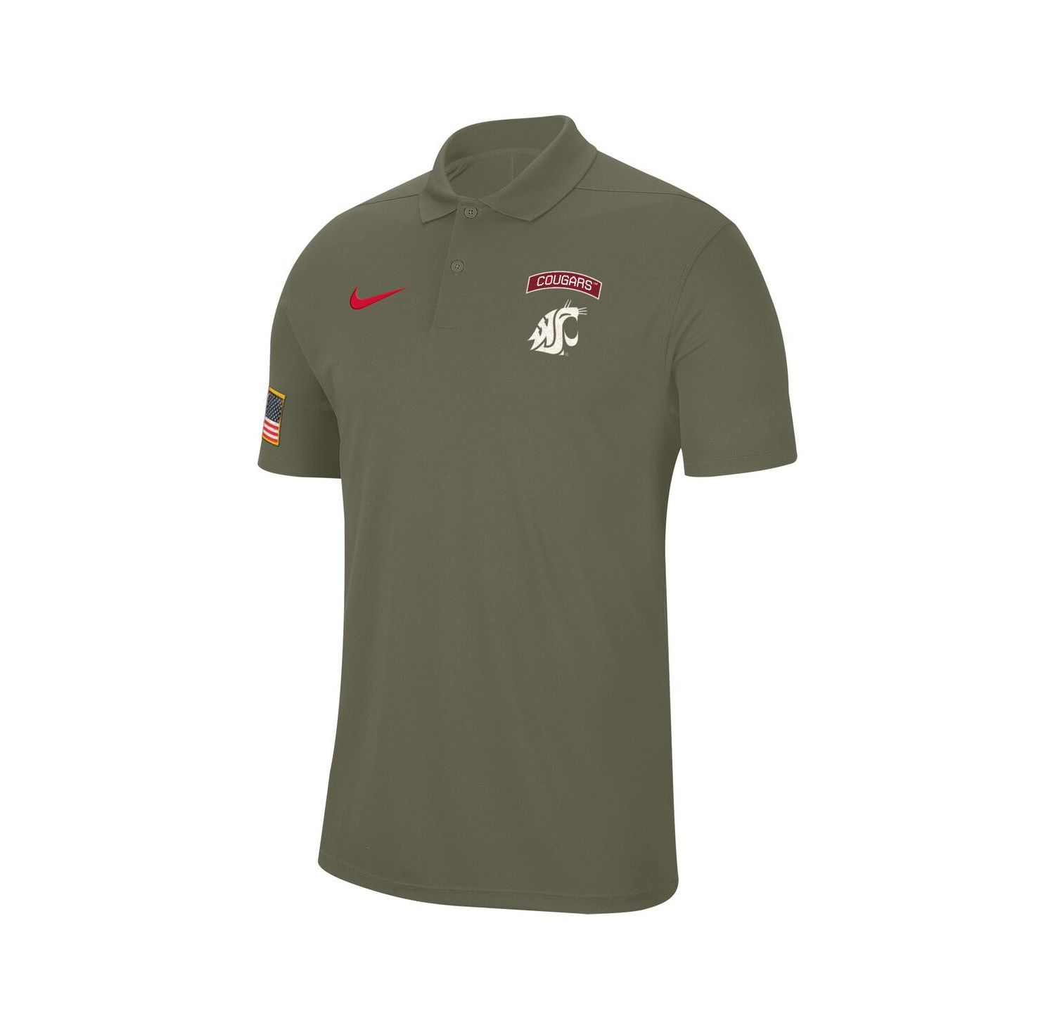 Men's Olive Washington State Cougars Military Appreciation Tour Performance Polo