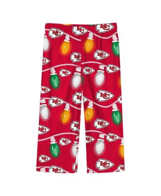 Toddler Kansas City Chiefs Two-Piece Garland Holiday Long Sleeve Pajama Set