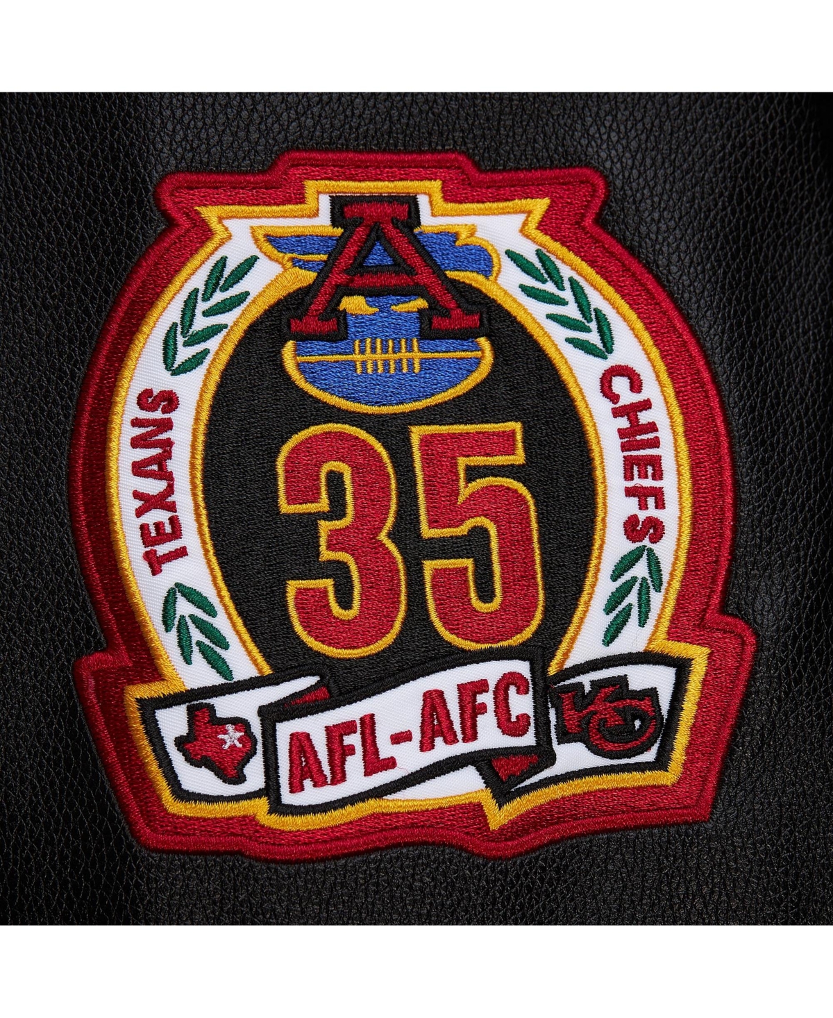 Mitchell & Ness Men's Black Kansas City Chiefs Blackout Collection Vintage Logo Full-Snap Varsity Jacket