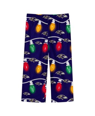 Toddler Baltimore Ravens Two-Piece Garland Holiday Long Sleeve Pajama Set