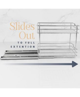 6.5"x10.38" 2-Tier Pull-Out Spice and Can Cabinet Organizer