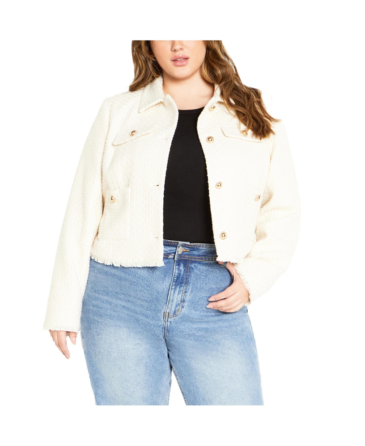 Plus Size Amira Jacket - Cream