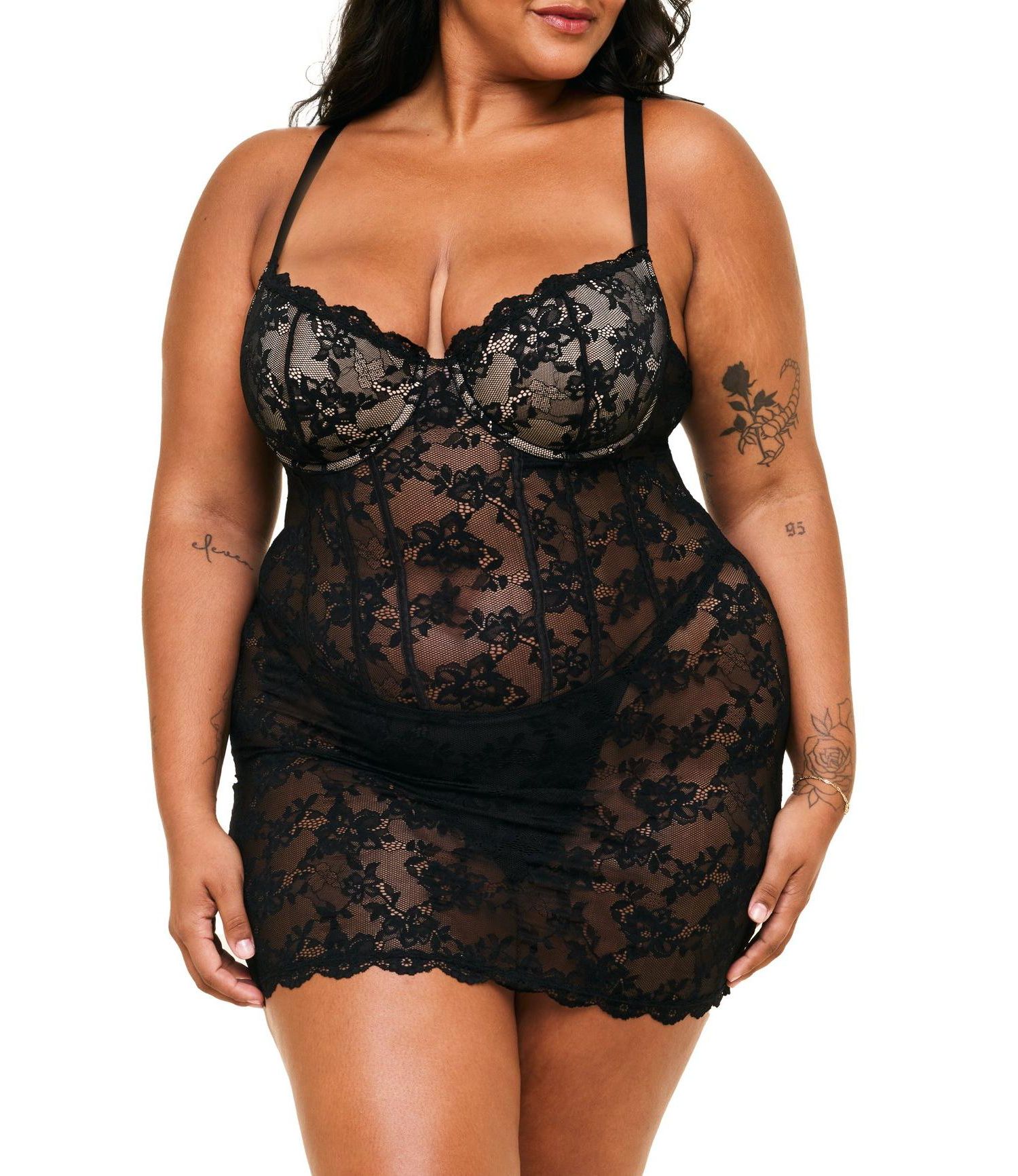 Plus Size Brielle Babydoll & G-String Set Lingerie