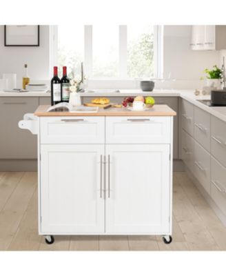 Heavy-Duty Rolling with Towel Holder, Drawer Kitchen Cart