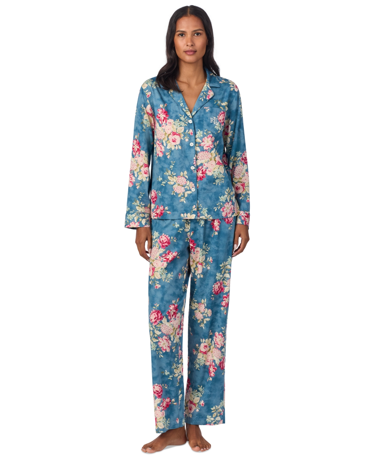 Lauren Ralph Lauren Petite Long-Sleeve Floral Pajama Set