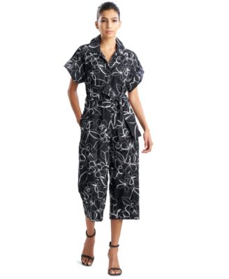 Natori - Women's Cotton Floral-Embroidered Jumpsuit