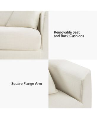 Zacharias Modern 85" Slipcovered Sofa with Square Flange Arm