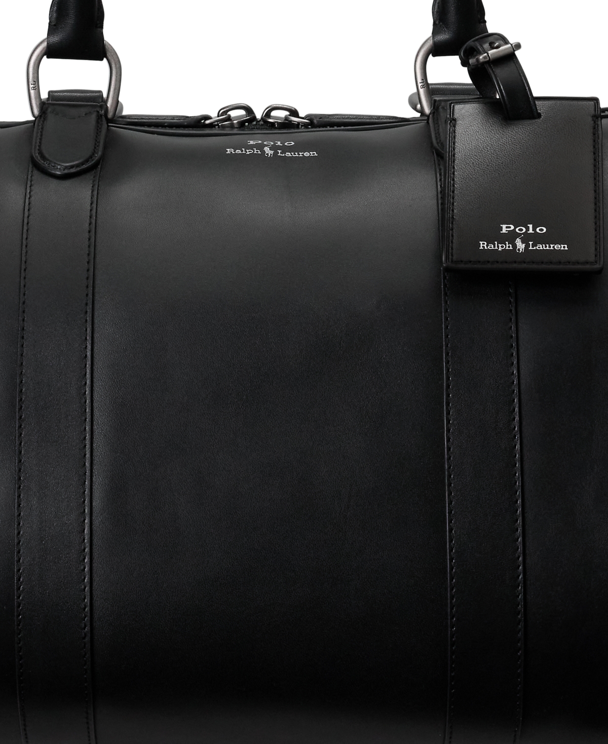 Polo Ralph Lauren Men's Smooth Leather Duffel In Black