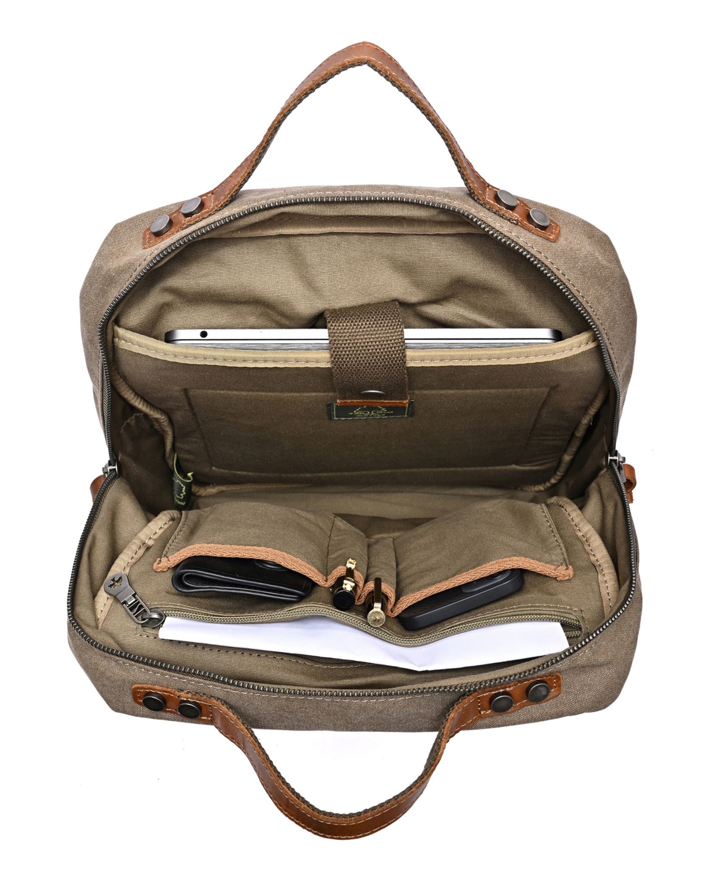 Рюкзак TSD BRAND Foothill Ranch Medium Canvas, цвет: Оливковый — фото 4