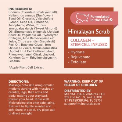 Naturals Himalayan Salt Body Scrub Infused with Collagen and Stem Cell Natural Exfoliating Salt Scrub