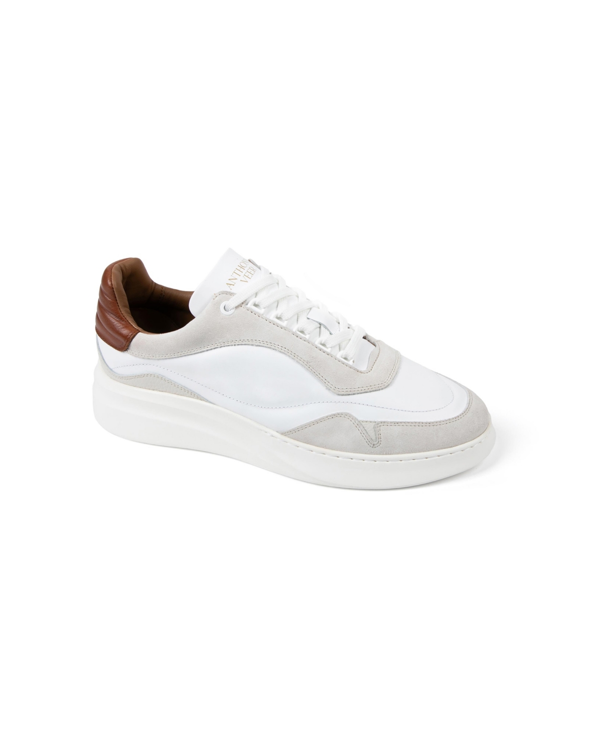Anthony Veer Nash Court Sneaker In White Cognac