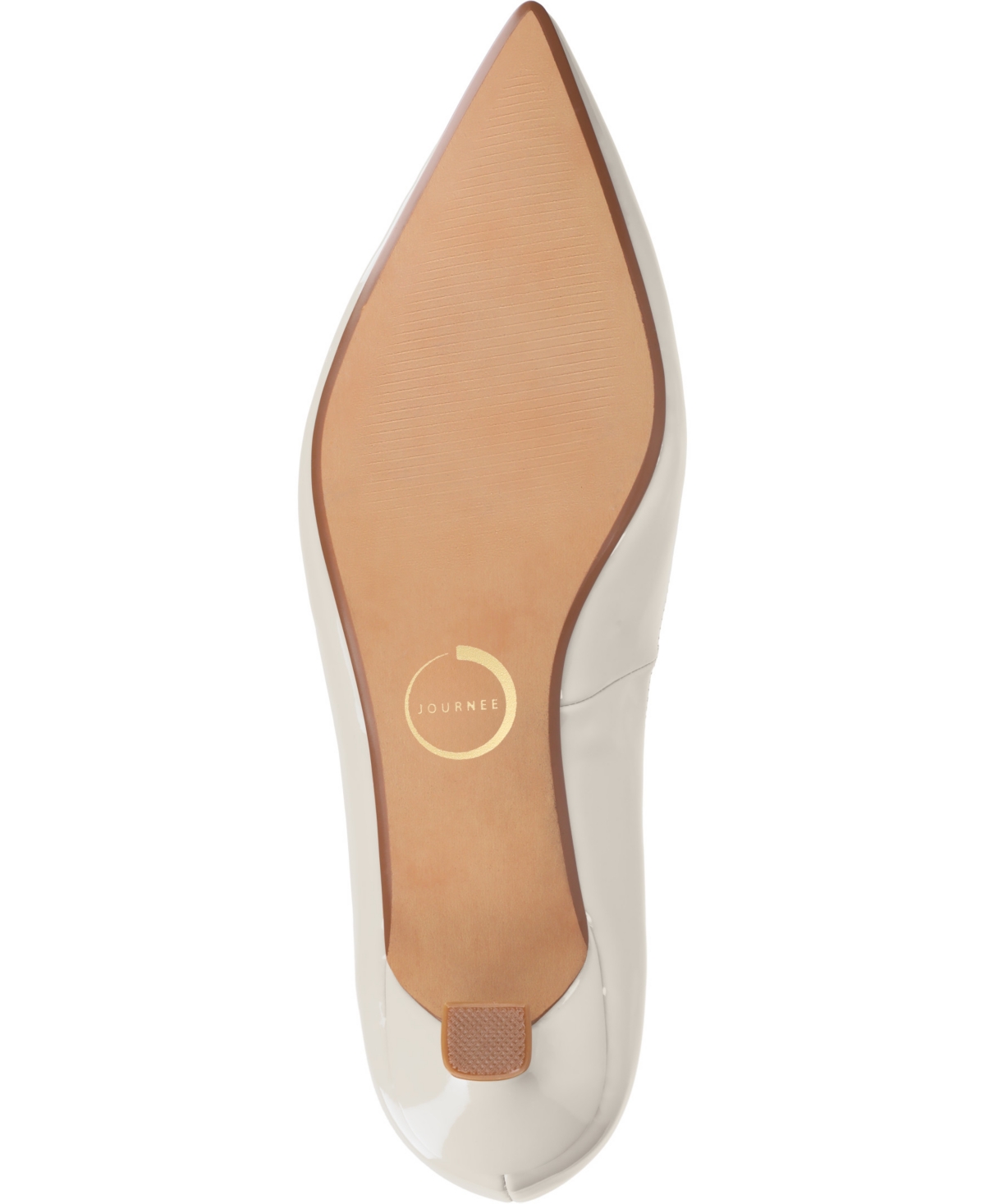 Journee Collection Celica Pointed Toe Pump In Bone Patent