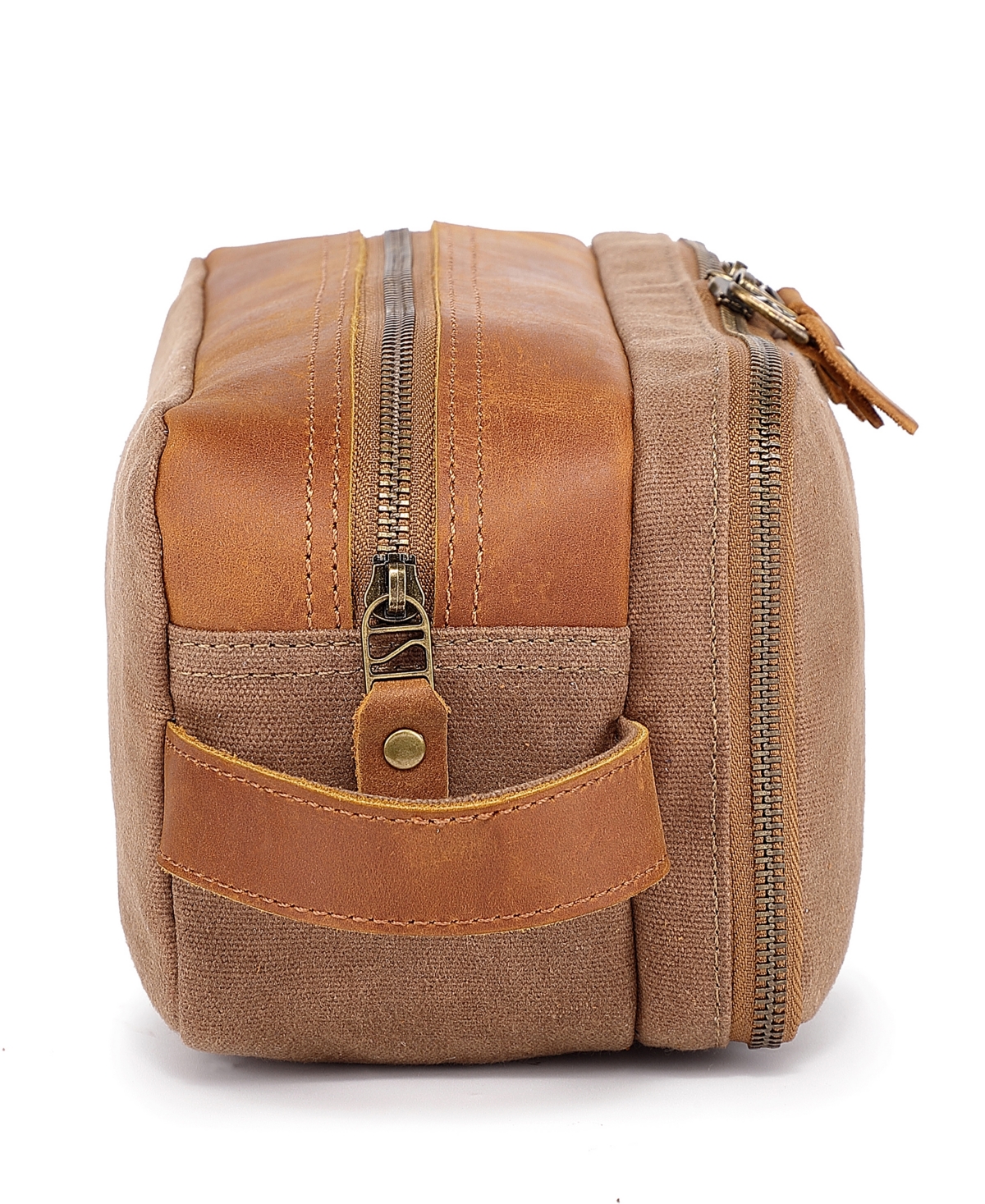 Tsd Brand Turtle Ridge Zip Top Toiletry Bag In Khaki