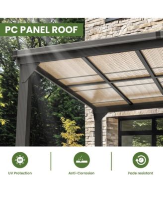 Hardtop Outdoor Gazebo Pergola Aluminum Framed with Sloping Pitched Roof for Garden, Patio