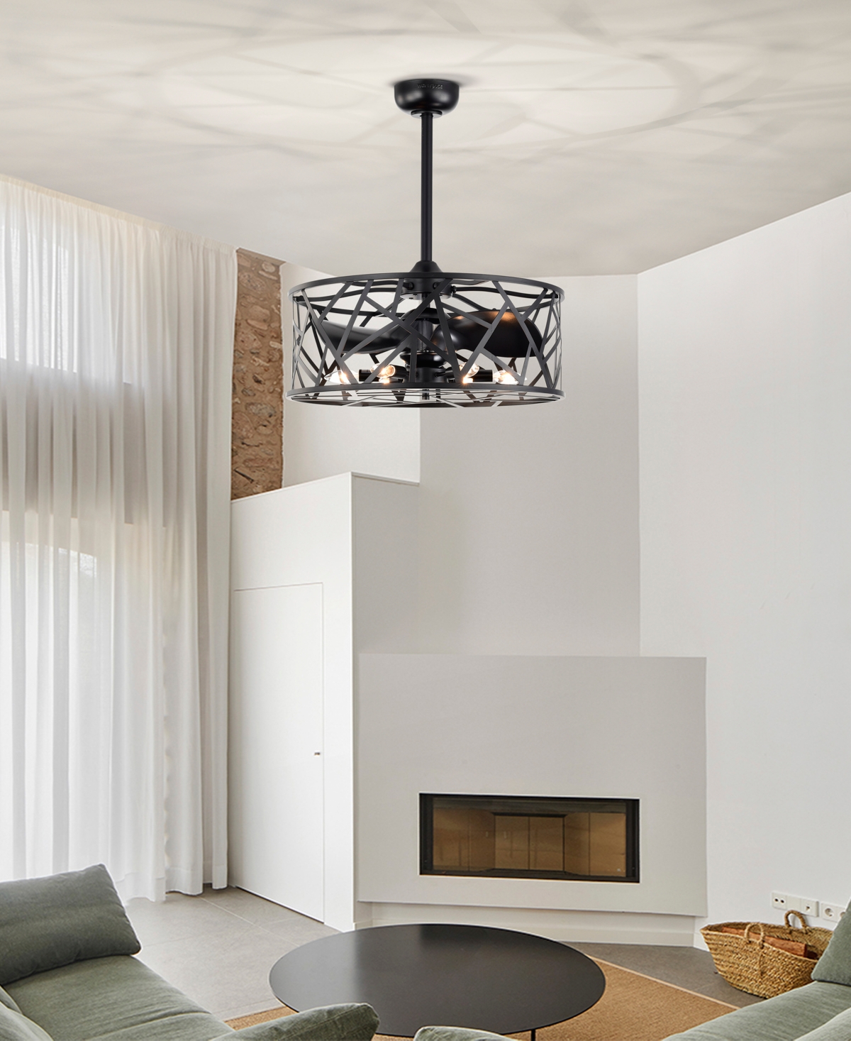 Home Accessories 24.4" Leyton Indoor Ceiling Fan With Light Kit And Remote In Black