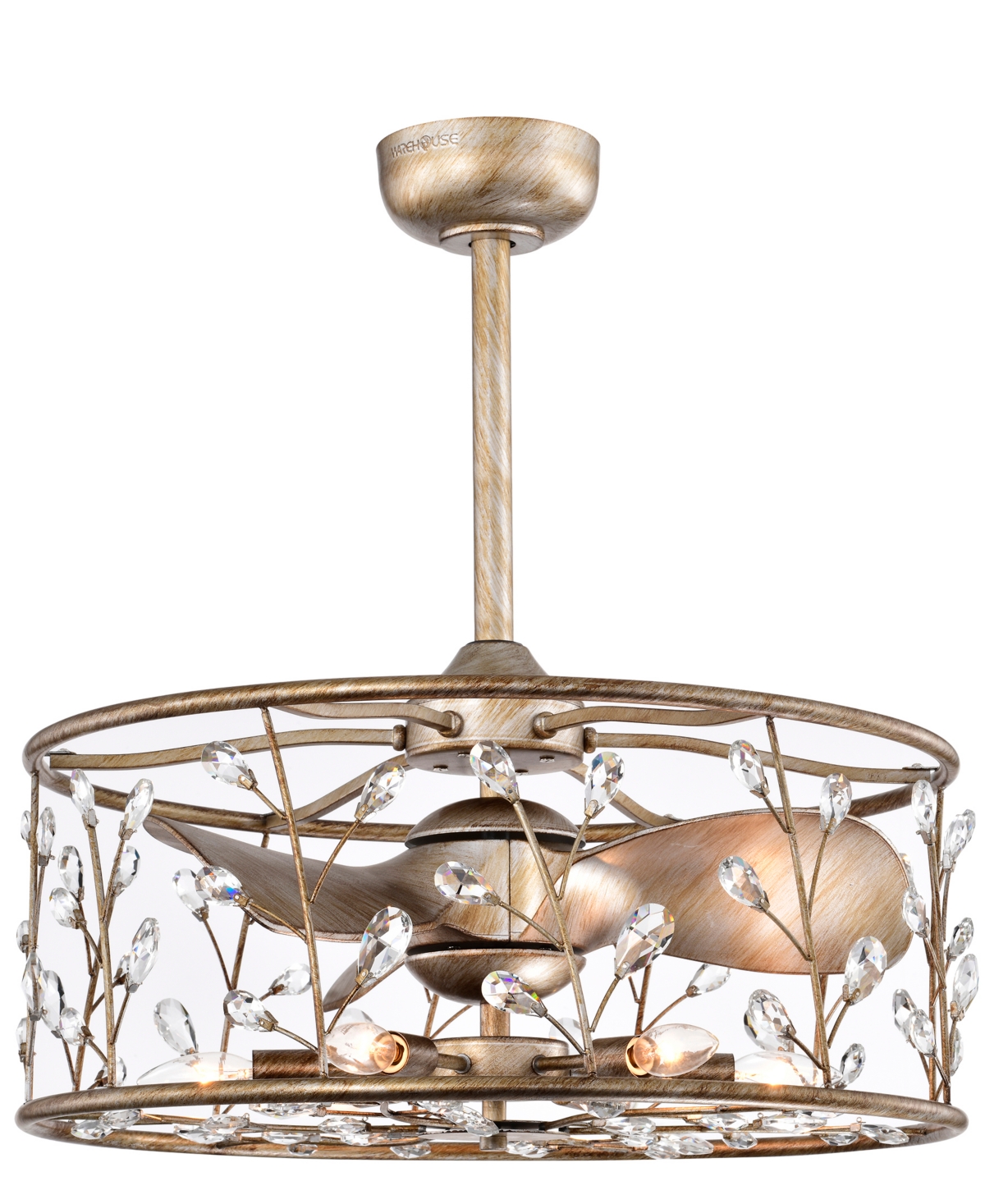 Home Accessories 24.4" Onyx 6-light Indoor Ceiling Fan With Light Kit And Remote In Antique Gold