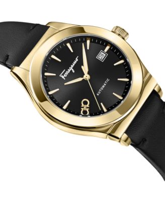 Men's Swiss Automatic 1927 Black Leather Strap Watch 42mm