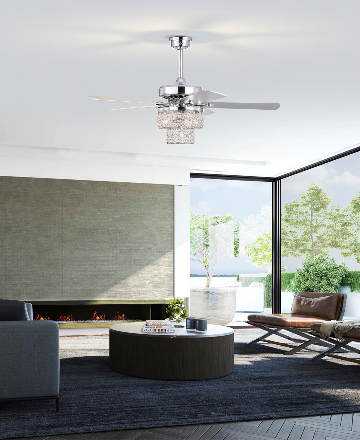 Home Accessories 52" Caderina 4-light Indoor Ceiling Fan With Light Kit And Remote In Chrome