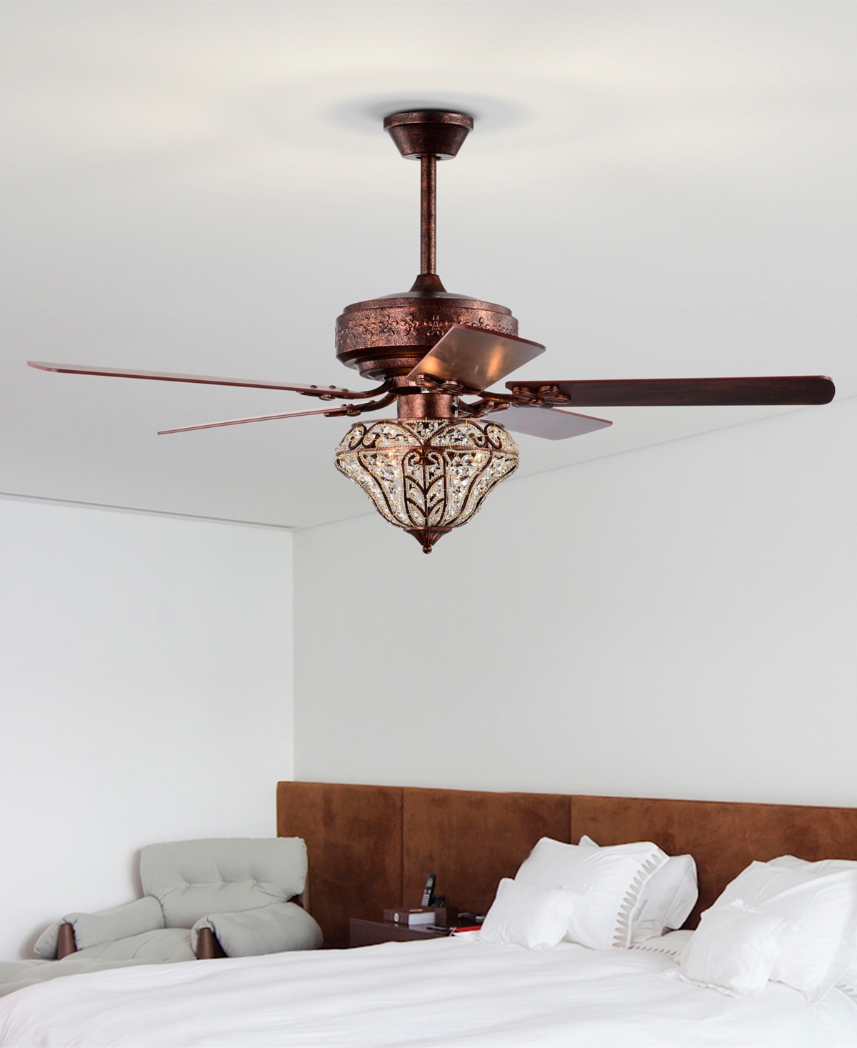 Home Accessories 52" Luella 3-light Indoor Ceiling Fan With Light Kit And Remote In Antique Copper