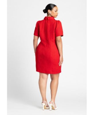 Women's Plus Size Tweed Mini Shirt Dress