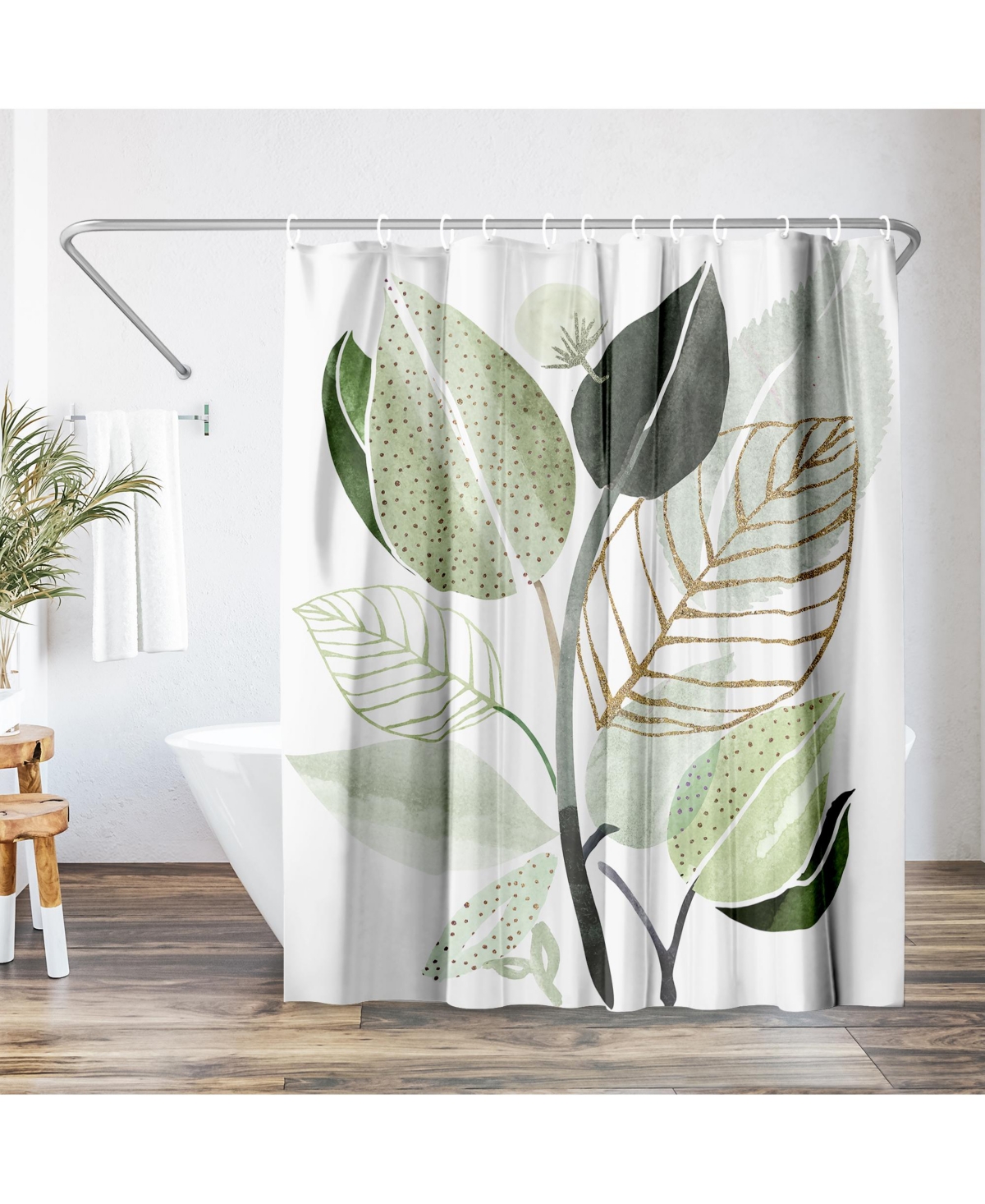 71x74 Forest Bouquet Shower Curtain - 100% Polyester Shower Curtain - Open Miscellaneous