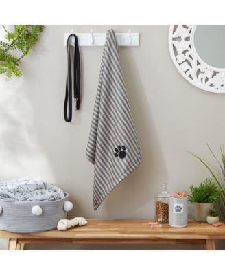 Microfiber Stripe Paw Pet Towel 41x23.5-inch