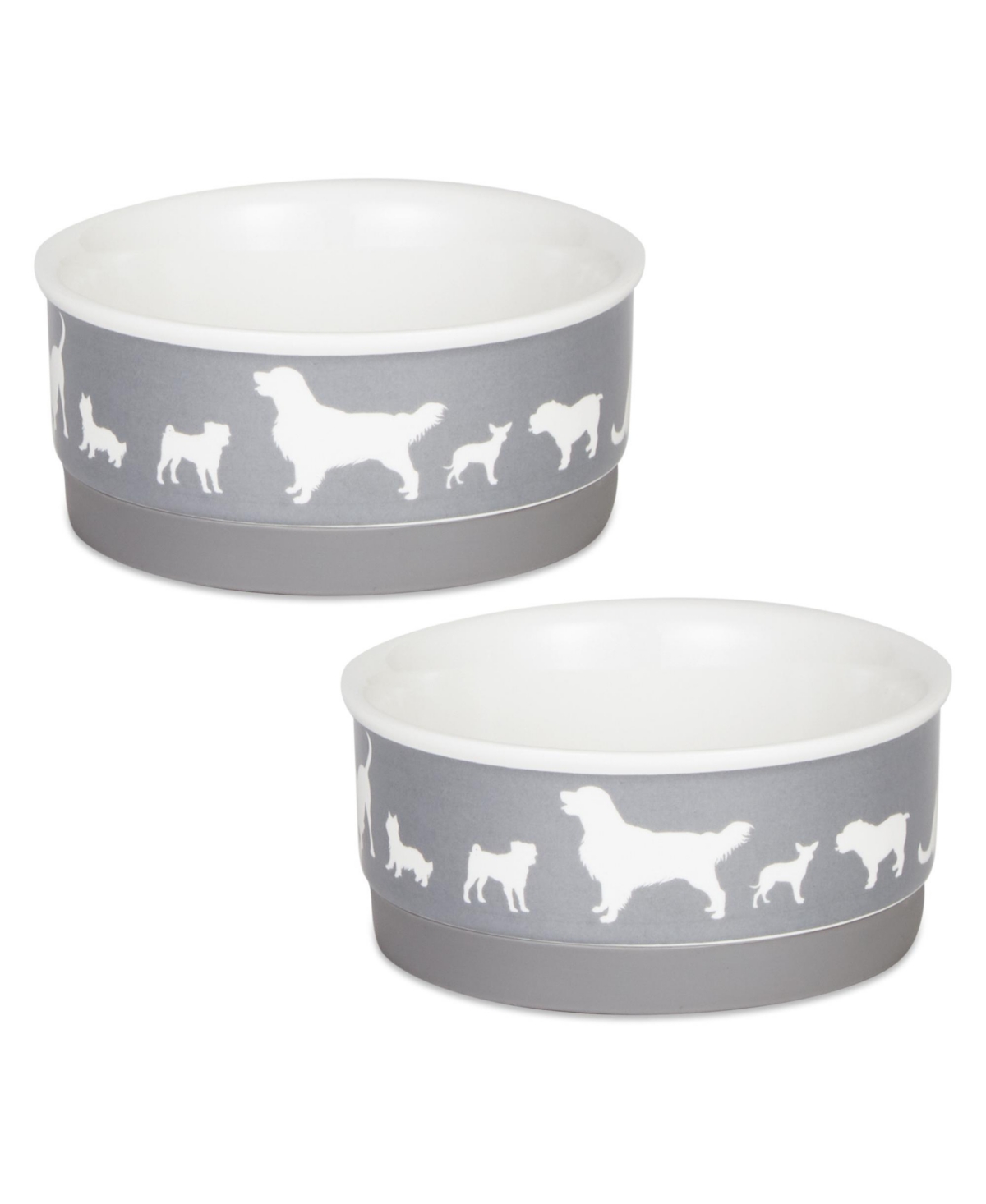 Dog Show Pet Bowl Set/2 - Gray