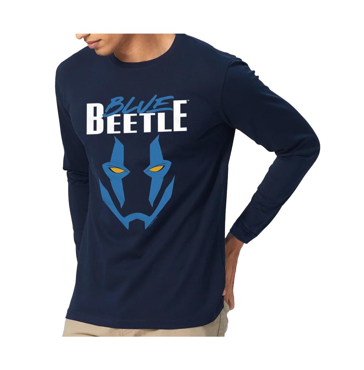 Men's Mask Long Sleeve Adult Tee / T-Shirt - Navy