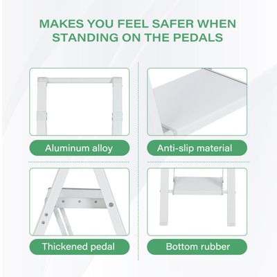 6 Step Stool Folding Step Stool with Handrails, Sturdy Step Stool for Adult, Gorilla Ladders 500LBS Capacity Sturdy& Portable Ladder for Home Kitchen Library Office