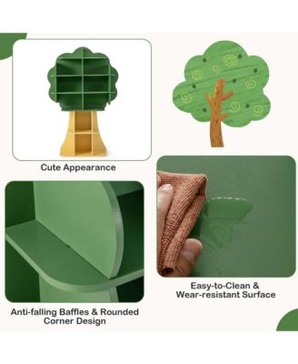 Tree Bookcase Kids 6-Tier Toy Storage Organizer with Open Storage Shelves