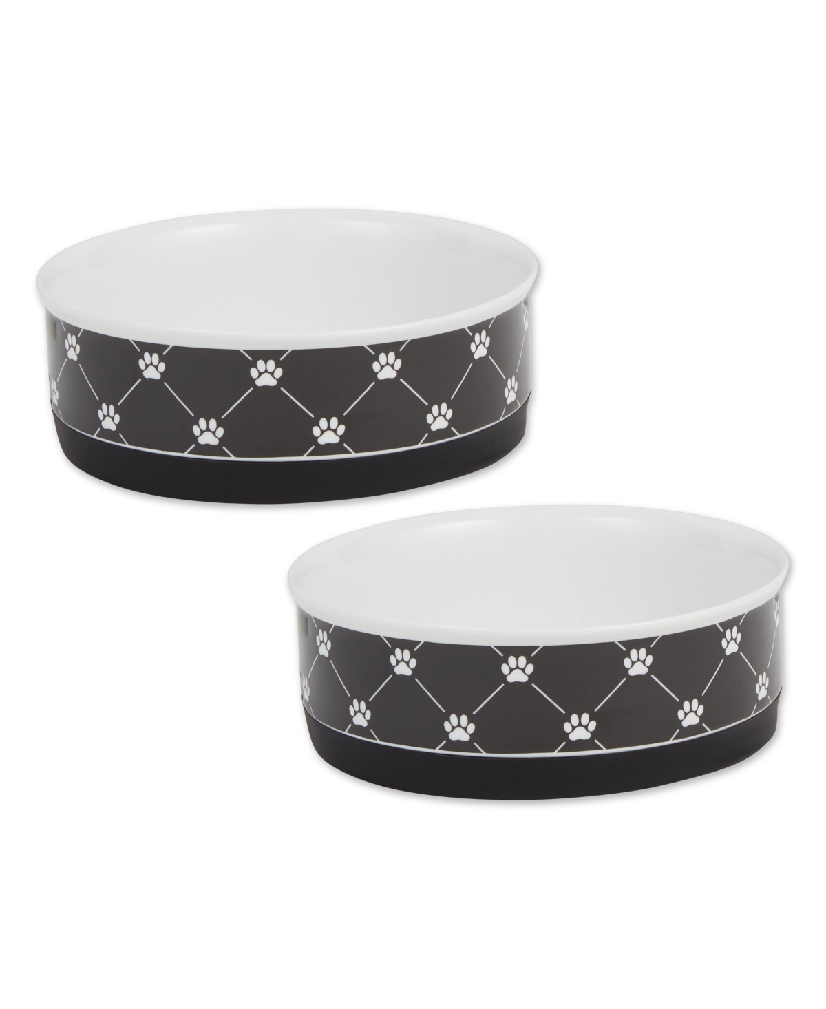 Trellis Paw Print Pet Bowl Set/2 - Rose