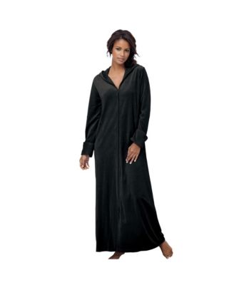 Women's Plus Size Dreams & Co Hooded Velour Robe