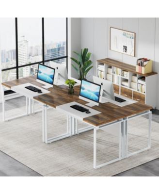 63" MDF & Metal Conference Table with Splicing Board – Modern Meeting Desk