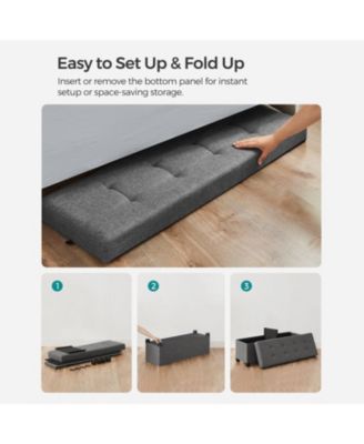 Storage Ottoman Bench with Wooden Feet for Bedroom, Entryway, or Living Room