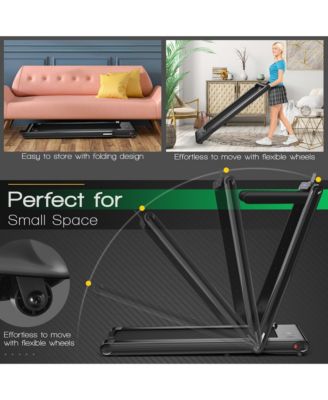 2.25HP Folding Treadmill 2-in-1 Walking Running Machine w/ APP & Remote Control