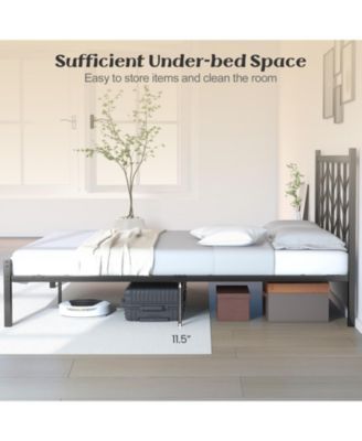 Queen Size Platform Bed with Headboard and Metal Frame-Queen Size