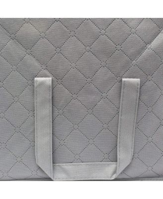 Foldable Storage Bag Organizers, 3 Sections, Great for Clothes, Blankets, Closets, Bedrooms, and More, 2-Pack (Gray