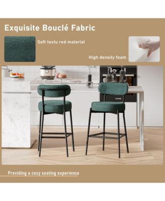 Bar Stools Set of 2, 27 Inches Counter Height Kitchen Bar Stools with Back, Modern Metal Tall Bar Stools for Kitchen Island