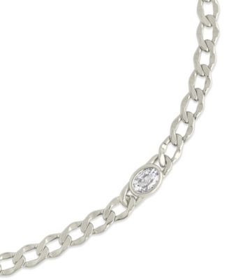 Rebel Station Cubic Zirconia Curb Chain Bracelet
