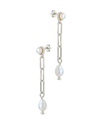 Fayelynn Mother of Pearl Chain Drop Earrings
