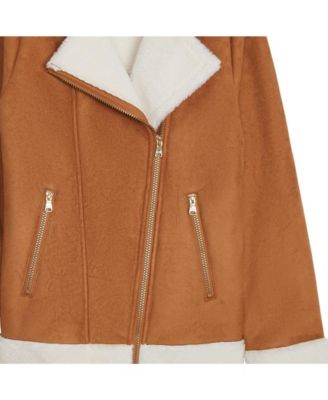 Girls 7-16 Fashion Faux Suede Moto Jacket