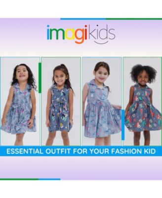 Disney Minnie Mouse Mickey Mouse Daisy Lilo & Stitch Princess Belle Ariel Girls Chambray Skater Dress Toddler to Big Kid