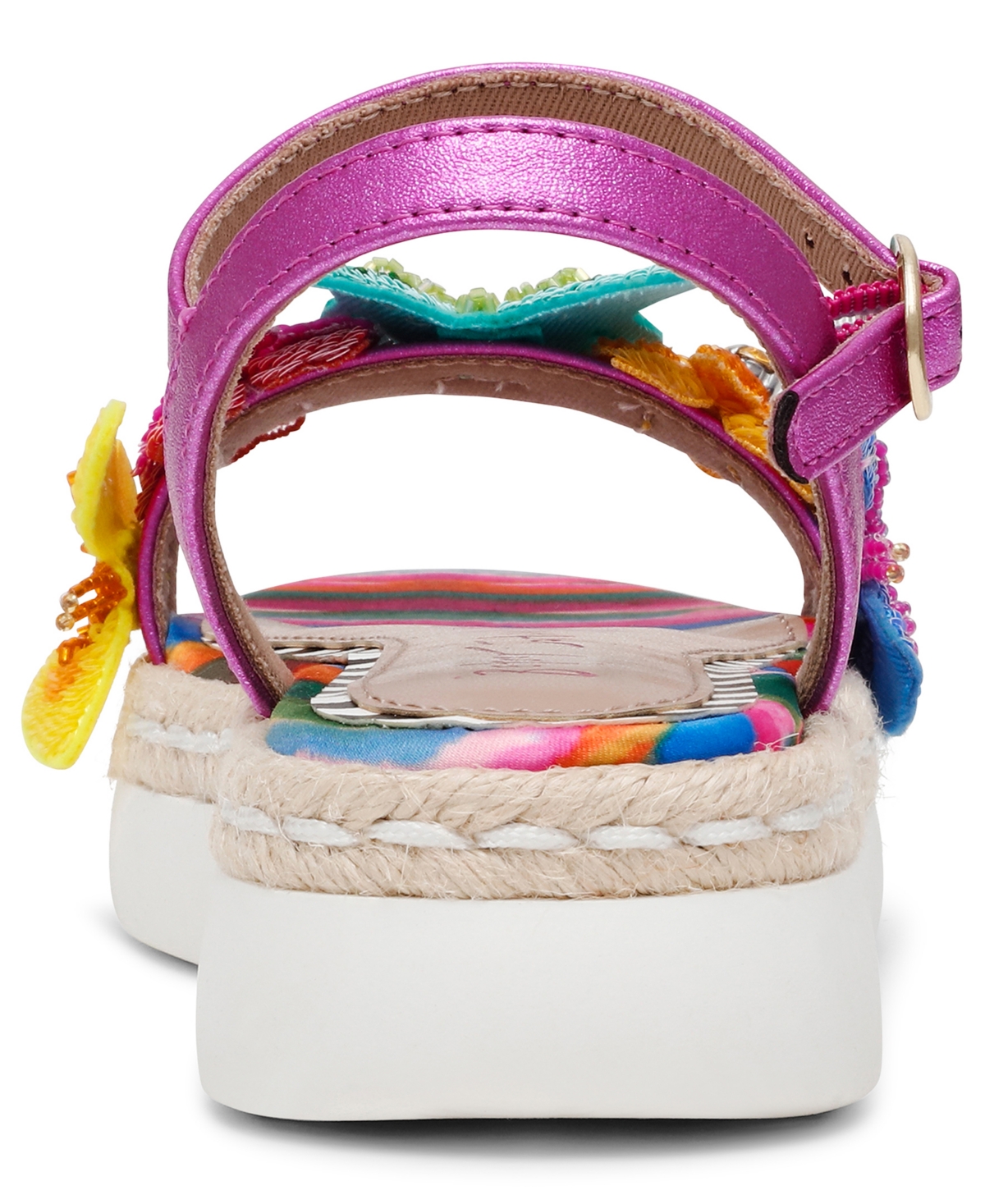 Betsey Johnson Little And Big Girls Emery Platform Butterfly Sandal In Fuchsia Multi