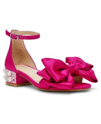 Little and Big Girls Lulu Dress Sandal with Pearl Heel 