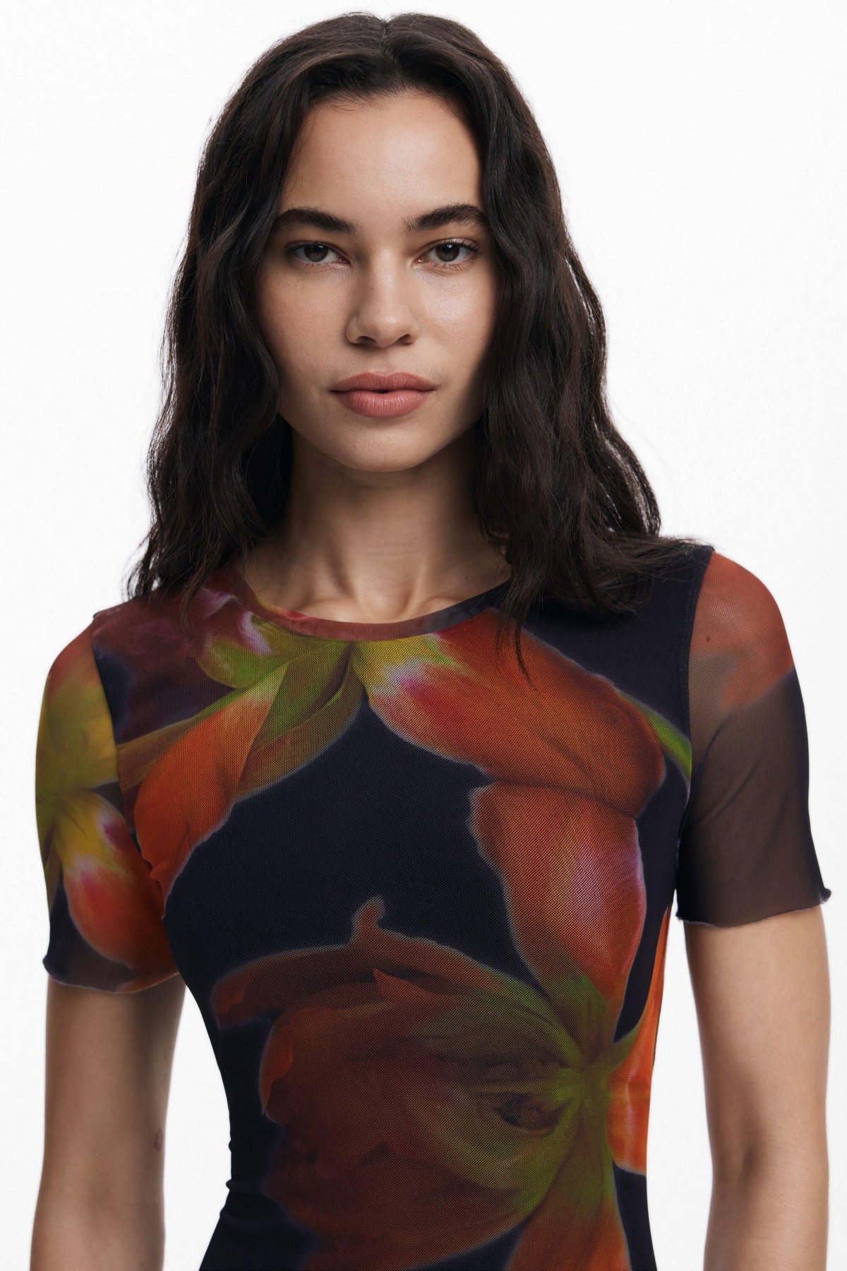 Desigual Floral-print Midi Dress In Multi