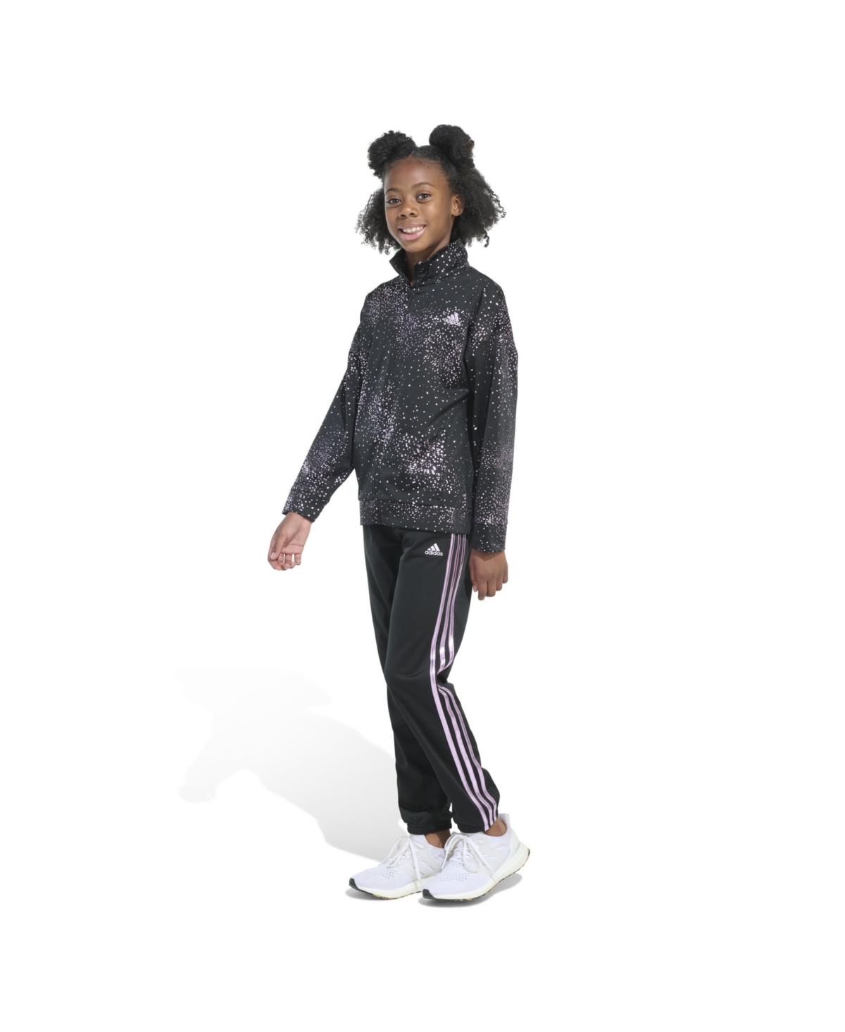 adidas Big Girls Long Sleeve Printed Classic Tricot Track, 2-Piece Set - Purple