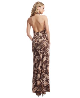 Women's Olivia Floral-Print Low-Back Gown