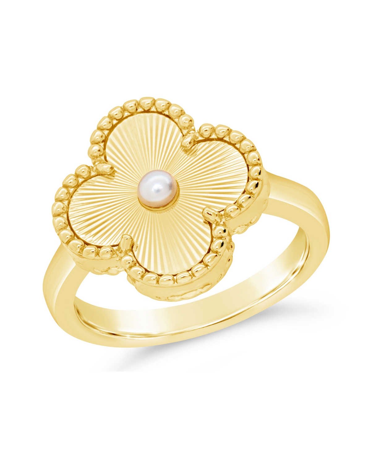 Tilda Mother of Pearl Clover Statement Ring - Silver
